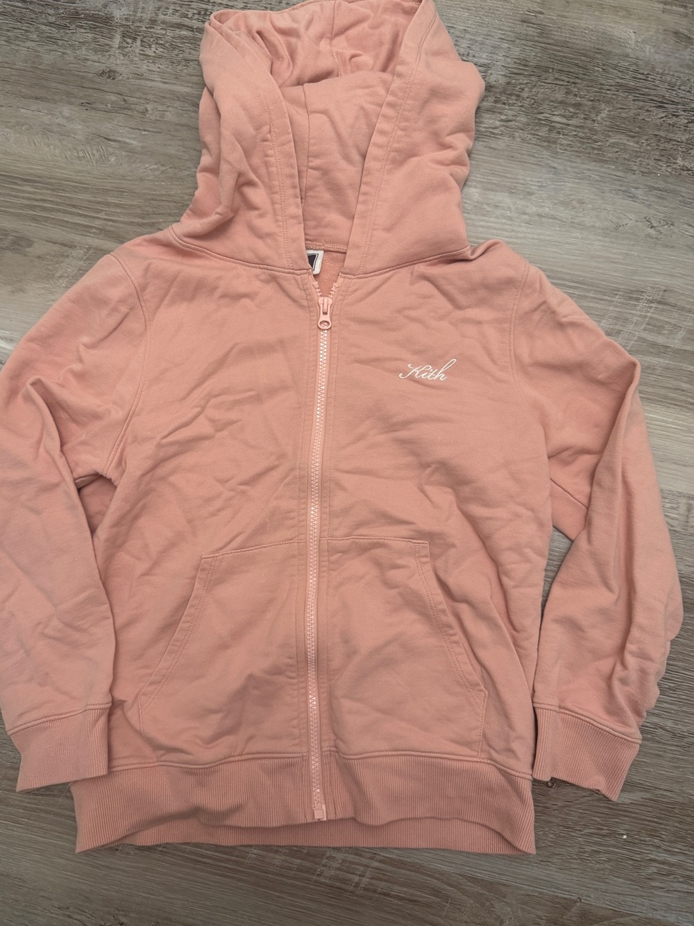 Kith Kids Light Pink Zip-Up Hooded Sweatshirt